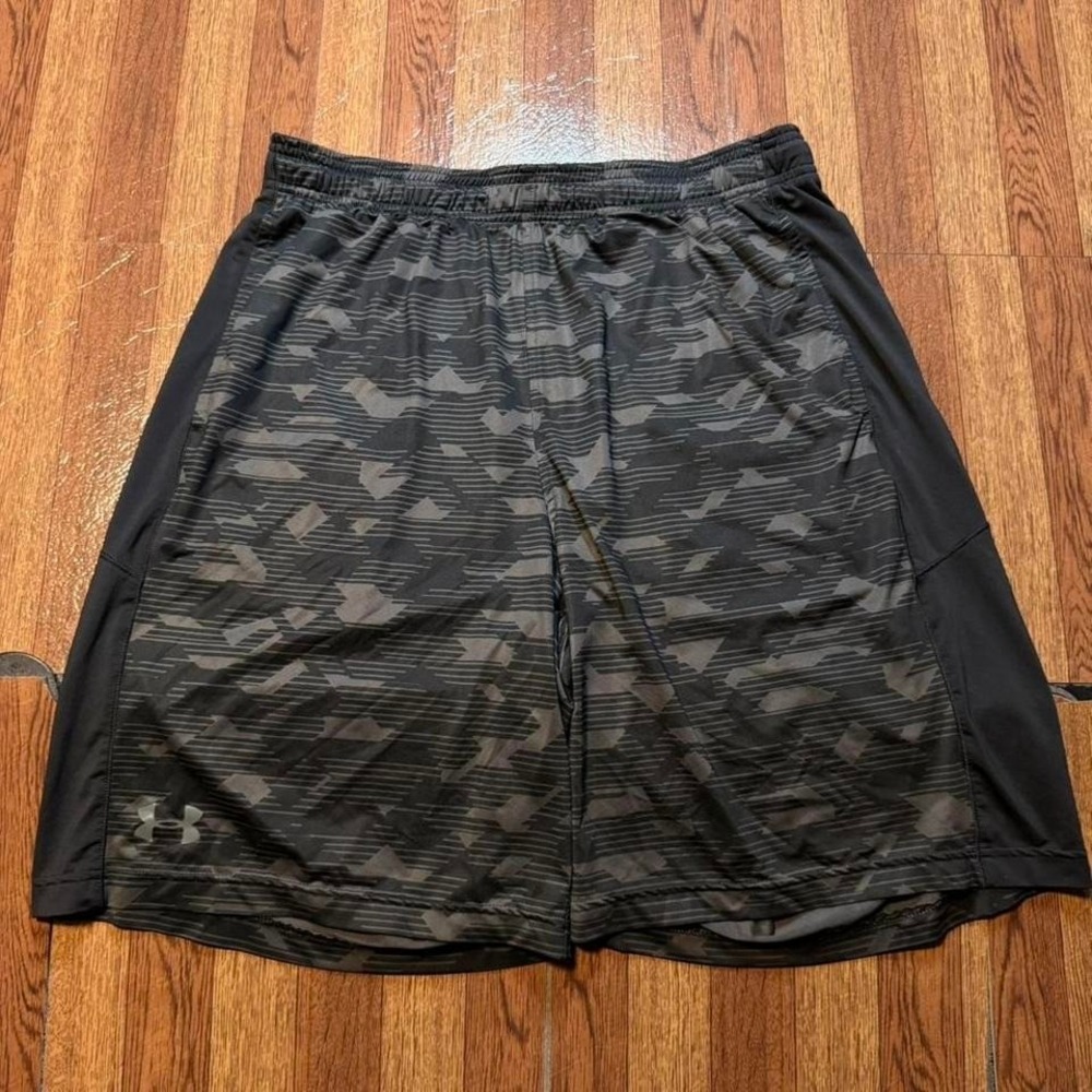 Under Armour Black Heat Gear Retro Tech Sportswear Running Train Shorts Large